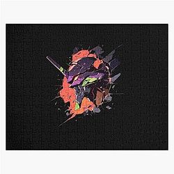 Neon Genesis Evangelion Evangelion Unit 01 Head Burst Through Debris Jigsaw Puzzle