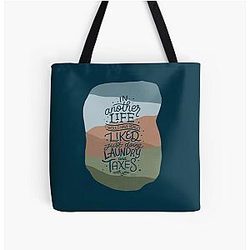 Everything Everywhere All Once I Would Have Liked Doing Laundry and Taxes with you movie quote art illustration Over Tote Bag