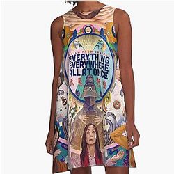 Everything Everywhere All Once Googly Eyes A-Line Dress