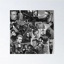 Ewan McGregor Black and White Collage Art Poster