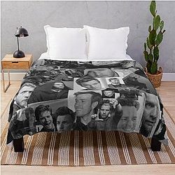 Ewan McGregor Black White Aesthetic Collage Art Throw Blanket
