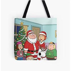 Family Guy Christmas Card Over Print Tote Bag