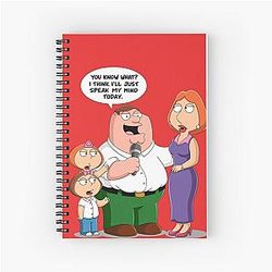 Peter Griffin from Family Guy I Think Ill Just Speak My Mind Today Spiral Notebook