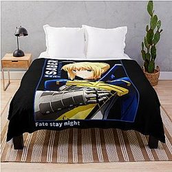 Saber Fate Stay Night Throw Blanket