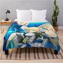 Saber Fate Stay Night Throw Blanket