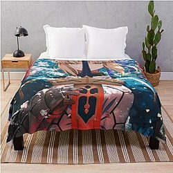 Saber Alter Fate Stay Night Anime Behind the Crimson Blade Throw Blanket