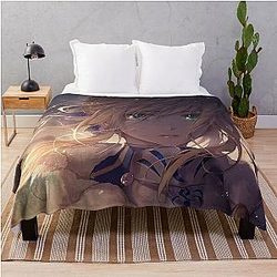Saber Fate Stay Night Design for Fan Throw Blanket