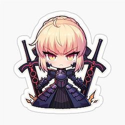 Saber Alter Fate Stay Night Anime Chibi Sticker