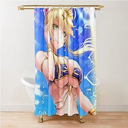 Saber Fate Stay night Drawing for Otaku Shower Curtain