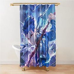 Fate Stay Night Anime Lancer Lightning Battle Spear Shower Curtain