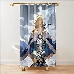 Saber Fate Stay Night Battle Armor Lightning Shower Curtain