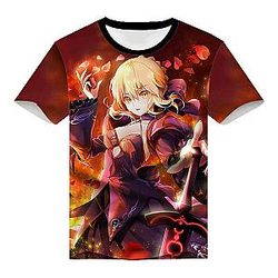 Anime Fate Stay Night Saber 3D Print Short Sleeve T-Shirt