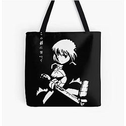Saber Fate Stay Night Anime Art All Over Print Tote Bag