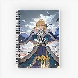 Saber Fate Stay Night Battle Armor Lightning Spiral Notebook