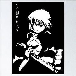 Saber Fate Stay Night Anime Fanart Poster