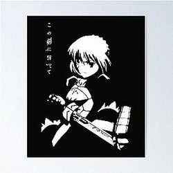 Saber Fate stay Night Anime Fan art Poster