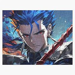 Fate Stay Night Anime Spear Wielder Dark Gritty Battlefield Jigsaw Puzzle