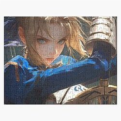 Saber Fate Stay Night Blue Armor Heroic Knight Jigsaw Puzzle