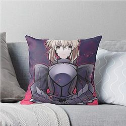 Saber Alter Fate Stay Night Drawing for Otaku Throw Pillow