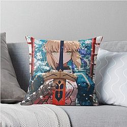 Saber Alter Fate Stay Night Crimson Blade Throw Pillow