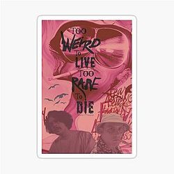 Too Rare to Die - Fear and Loathing in Las Vegas Red Monochrome Sticker