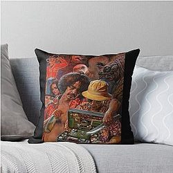 Vintage style arts fear in las vegas throw pillow