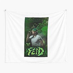 Feid Ferxxo Green Flame Street Art Tapestry