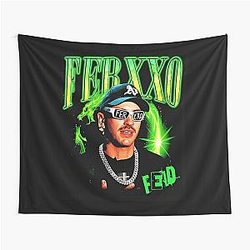 Feid FERXXO Neon Style Latin Music Art Tapestry