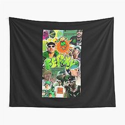 Feid Urban Aesthetic Green Vibe Latin Street Art Tapestry
