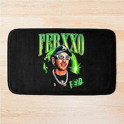 Feid FERXXO Neon Style Latin Music Art Portrait Bath Mat