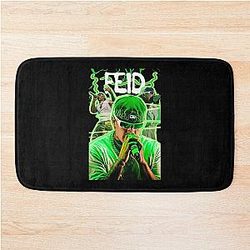 Feid Neon Aesthetic Music Art Vibrant Green Concert Design Bath Mat