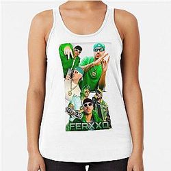 Feid - Neon Green Urban Aesthetic Art Style Racerback Tank Top