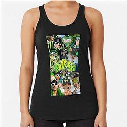 Feid Green Collage Art Racerback Tank Top