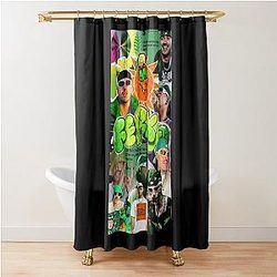 Feid Urban Aesthetic Green Vibe Latin Street Art Shower Curtain