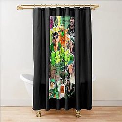 Feid Urban Aesthetic Green Vibe Latin Street Shower Curtain