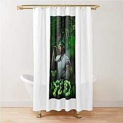 Feid Ferxxo Green Flame Street Art Design Shower Curtain