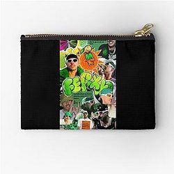 Feid Urban Collage Aesthetic Green Latin Street Art Zipper Pouch