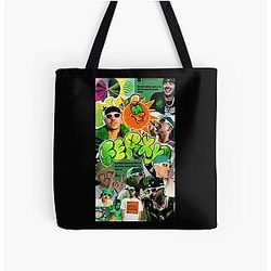 Feid Urban Collage Aesthetic Green Vibe Latin Street Art Tote Bag