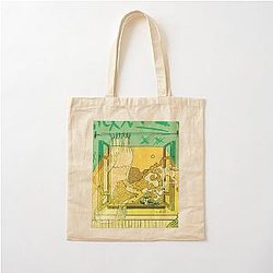 Feid - Verde Aesthetic Room Illustration Cotton Tote Bag