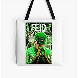 Feid Neon Aesthetic Music Art Vibrant Green Concert Style Design Tote Bag