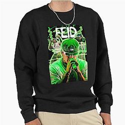 Feid Neon Aesthetic Music Art Vibrant Green Concert Design Pullover Sweatshirt