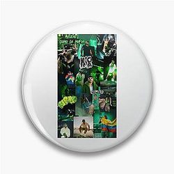 Feid Green Urbano Collage Aesthetic Design Pin