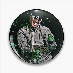 Feid Neon Green Concert Aesthetic Urban Music Energy Art Pin