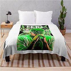 Feid Neon Aesthetic Music Art Vibrant Green Concert Style Design Blanket