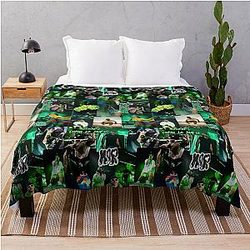 Feid – Green Urbano Collage Aesthetic Design Throw Blanket