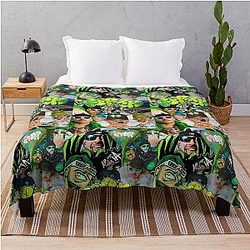 Feid - Green Aesthetic Art Design Throw Blanket