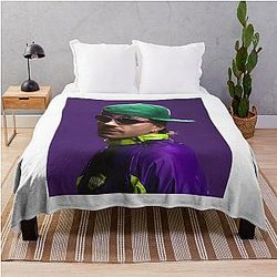 Feid Neon Flow Urban Music Retro Streetwear Art Throw Blanket
