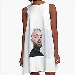 Feid Portrait Minimalist Latin Music Star Aesthetic Art A-Line Dress