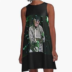 Feid – Neon Green Concert Aesthetic Urban Music Art A-Line Dress