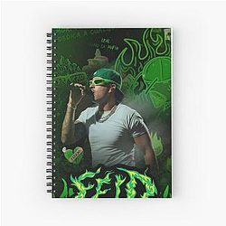 Feid – Ferxxo Green Flame Street Art Design Spiral Notebook